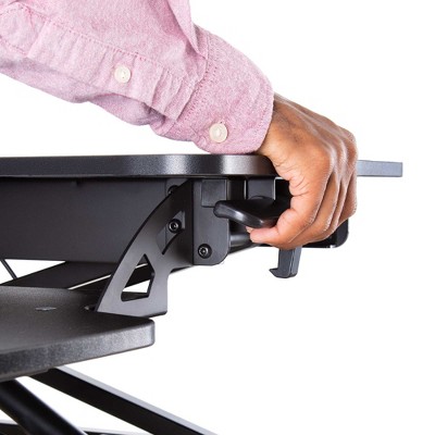 Black Adjustable Standing Desk Converter with Keyboard Tray