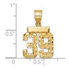 Black Bow Jewelry 14k Yellow Gold, Varsity Collection, Small D/C Pendant Number 39 - 2 of 3