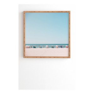 Deny Designs 20" x 20" Hello Twiggs Beach Huts Framed Wall Art Blue/Brown : Modern MDF Ocean Photography with Wood Composite Frame - 1 of 4