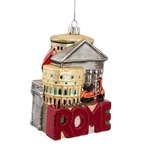 Kurt Adler Glass Ornament for Christmas Tree, Rome Cityscape - 1 of 4