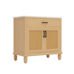 Dexmalle 36"Modern Rattan Bathroom Vanity with Ceramic Sink - 1 of 4