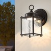 WELLFOR Outdoor Wall Sconce Lights Garage Lighting with Clear Glass Black - 2 of 4
