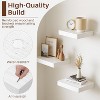 FurnitureR Square Floating Shelves Set of 3, Wall Mounted Rustic Wood Shelves for Bathroom, Bedroom, Living Room, Kitchen, White - 4 of 4