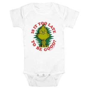 Infant's Dr. Seuss Christmas Is It Too Late  Bodysuit - White - 6 Months - 1 of 3