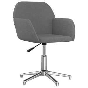 vidaXL Swivel Office Chair with Armrest, Comfortable Foam Filling, Modern Style, Light Gray Polyester Fabric, Rotatable Work/Desk Chair - 1 of 4