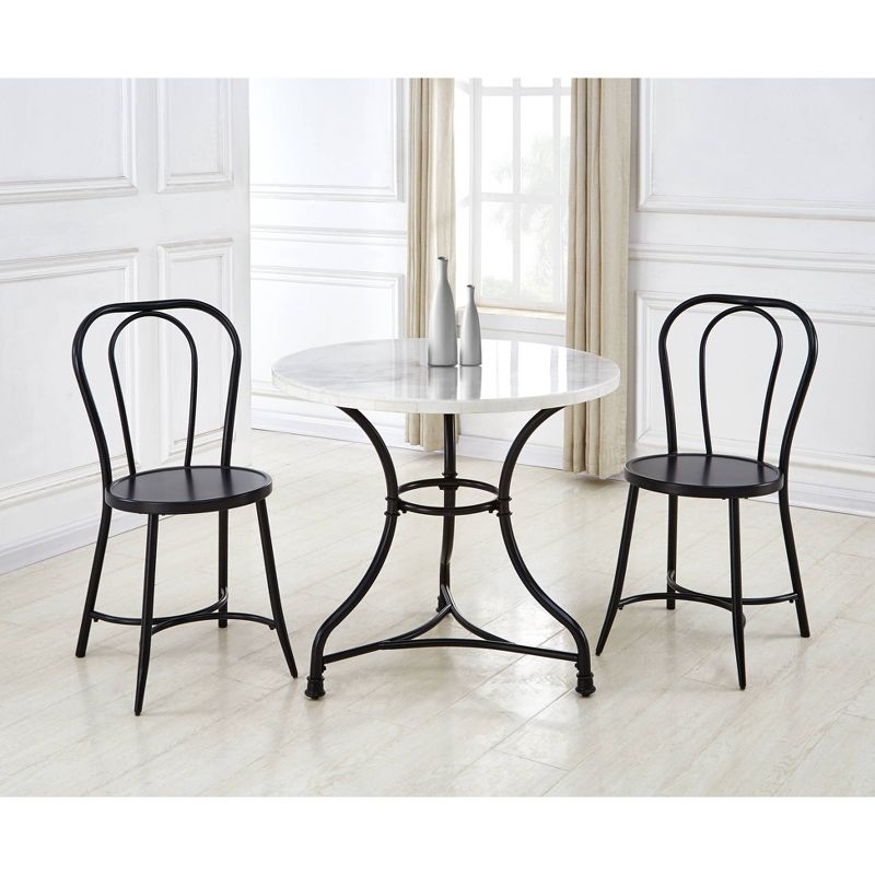 Claire Round Cafe Table White/Black - Steve Silver Co., 5 of 6