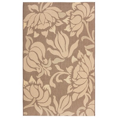 Stillman Rectangle 5'3"X7'7" Patio Rug - Light Chocolate/Cream - Safavieh