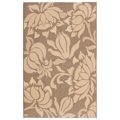 Stillman Rectangle 5'3"X7'7" Patio Rug - Light Chocolate/Cream - Safavieh