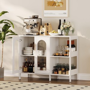 Whizmax Sideboard Buffet Cabinet with Storage, Wooden Storage Cabinet with Glass Doors and Handles, Modern Sideboard Cabinet for Living Room, Hallway - 1 of 4