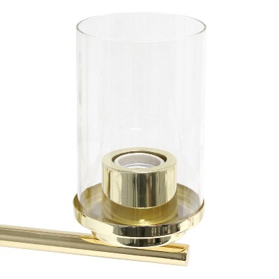 Elegant Gold Brass 5-Light Chandelier with Clear Glass Shades