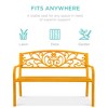 Best Choice Products Outdoor Steel Bench Garden Patio Porch Furniture w/ Floral Design Backrest - 3 of 4