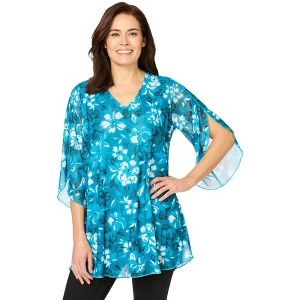 Woman Within Miracle Mesh Tulip Three-Quarter Sleeve Tunic - 1 of 4