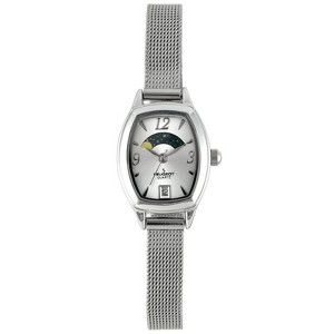 Peugeot Women's Silver Dial  Sun Moon Watch 30x20mm Calendar Mesh Bracelet - 1 of 4