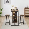 Whizmax Small Bar Table and Chairs Set for 2, 3-Piece Bar Table Set with 3 Tier Storage Shelves, Space Saving Table for Small Apartment, Living Room - 3 of 4