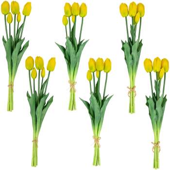 Northlight Real Touch™ Yellow Artificial Tulip Floral Bundles, Set of 6 - 18"