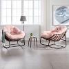 Dolonm Outdoor Rattan Rocking Chair with Padded Cushion, Oversized Recliner Rocker for Porch, Patio, Garden, Living Room, 250lbs Capacity - 4 of 4