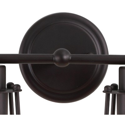 Florence 29.5" Oil-Rubbed Bronze Industrial Vanity Light with Clear Metal Shade