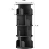 Homhougo Rotating Bookshelf, 360 Display 4 Tier Bookcase Storage Rack, Corner Spinning Book Shelf, Wood Revolving Bookcase Organizer, Black - 2 of 4