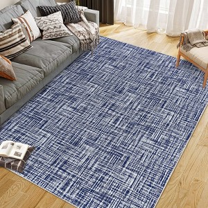 Modern Solid Washable Rugs, Non-Slip Stain-Resistant Non Shedding, Indoor/Outdoor Mat Runners Carpet - 1 of 4