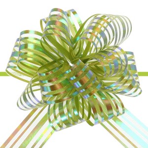 Unique Bargains Bright Metallic Gift Wrapping Large Pull Bow Ribbon for Wedding 5 Pcs - 1 of 4