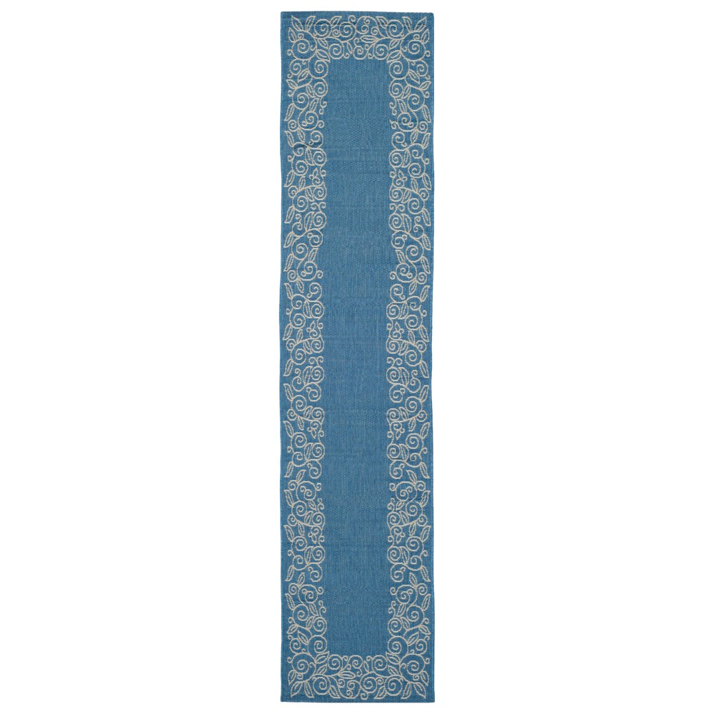 2'4inX14' Runner Glanville Patio Rug Blue/Beige - Safavieh