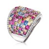 Ross-Simons 4.10 ct. t.w. Multicolored Simulated Sapphire and .20 ct. t.w. CZ Wide Ring in Sterling Silver - 3 of 4