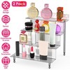 NewHome "2-Pack 4-Tiered Acrylic Display Shelf Riser Stand for Action Figures, Collectibles, Desserts & More" White - 2 of 4