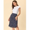 INSPIRE CHIC Women's Floral Ruffle Elastic High Waist Button Flowy Split Skirt - 2 of 4