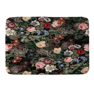 Burcu Korkmazyurek Dark Garden Memory Foam Bath Rug Black - Deny Designs: Abstract Microfiber, Machine Washable - 1 of 4