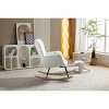 VASIP  Teddy Fabric Rocking Chair  with Adjustable Footrest and Side Storage,Comfortable and Quiet, for Living Room - 2 of 4