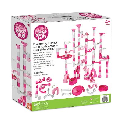 Pink and White Sparkle Marble Run Set with 103 Pieces