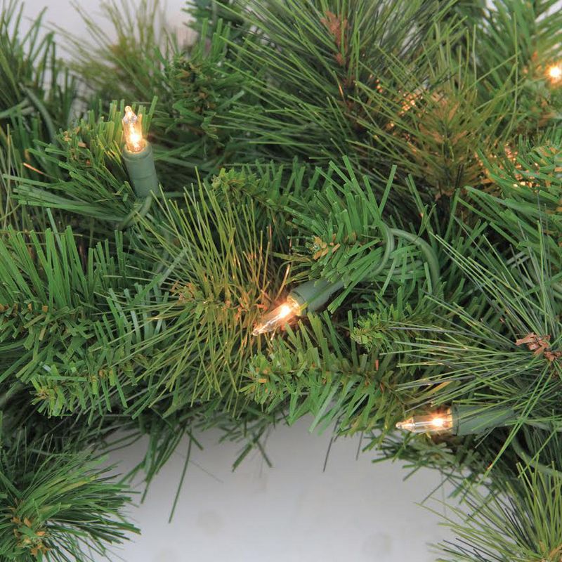 Northlight Real Touch™️ Pre-Lit Canyon Mixed Pine Artificial Christmas Wreath - 36" - Clear Lights, 3 of 7