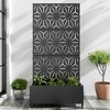 Lirago 6 ft. H x 3 ft. W Metal Planter Box privacy screen Garden Bed with Trellis and Wheels - Black - 2 of 4