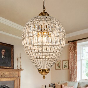 LLHZSY 1/3-Lights Retro Antique Sphere Crystal Chandelier Adjustable Height-11 4/5" or  17 7/10" - 1 of 4