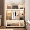 Portable Wardrobe Closet Storage Organizer for Clothes, Armoire Wardrobe Closet with Wheels for Bedroom, Office - 2 of 4