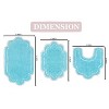 Allure Collection Bathroom Rug, Soft and Absorbent Bath Rugs, Non-Slip Bath Carpet, Machine Washable, Quick-Dry Rug- 3 Pcs Set with Contour, Turquoise - 3 of 4