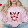 Valentine Raccoon With Bubblegum - Women's Graphic Sweatshirt - 3 of 4