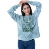 Seven Times Six Sesame Street Women's 1969 Character Group Tie-Dye Raw Edge Skimmer T-Shirt Green - 3 of 4