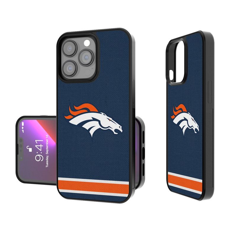 Keyscaper Denver Broncos Stripe Bump Phone Case, 1 of 7