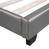 Sapphtopaz Platform Bed Frame with Rabbit Ornament Headboard, PU Leather Upholstered Bed Frames with Slats Support for Kids Bedroom, Gray - 2 of 4