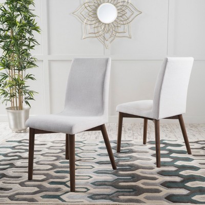 Dining Chairs Set Of 2,Fabric Upholstered Dining Chair,Armless High Back Dining Chairs,Solid Wood Legs Kitchen Dining Chair-Cuddlewood