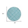 Teal Blue And Ivory Geometric Washable Indoor Outdoor Area Rug - 3 of 4
