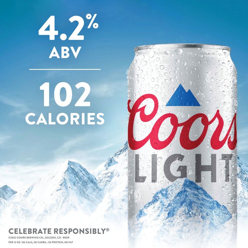 Coors Light Beer - 9pk/16 fl oz Aluminum Bottles, 3 of 9