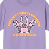 It's Happy Bunny Two Sides Crew Neck Short Sleeve Purple Haze Women's T-shirt - 2 of 3