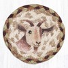 Earth Rugs Nanny Goat Printed Coaster – Farmhouse Braided Jute, Rustic Farm Animal Art, 5"x5" - 2 of 3