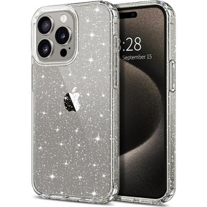 Entronix Case Compatible with iPhone 15 Pro Max - [Hard Back] Glitter Clear - 1 of 4