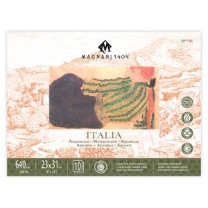 Magnani 1404 Italia Cold Press 100% Cotton Watercolor Paper Block, 10 Sheets, 300 lb, Acid-Free, UV Resistant, Vegan Sized Water Color Paper for - 1 of 4