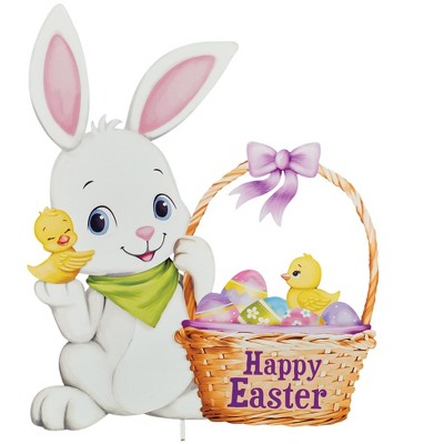 Collections Etc Adorable Happy Easter Bunny Outdoor Garden Stake