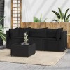 vidaXL Patio Lounge Set Black PE Rattan, powder-coated steel, tempered glass - 2 of 4