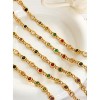 HTUTWOO 14K Gold Round Colorful Moissanite Beaded Necklace, Shiny Round Cut Moissanite Bracelet, Niche Design Necklace Set - 4 of 4